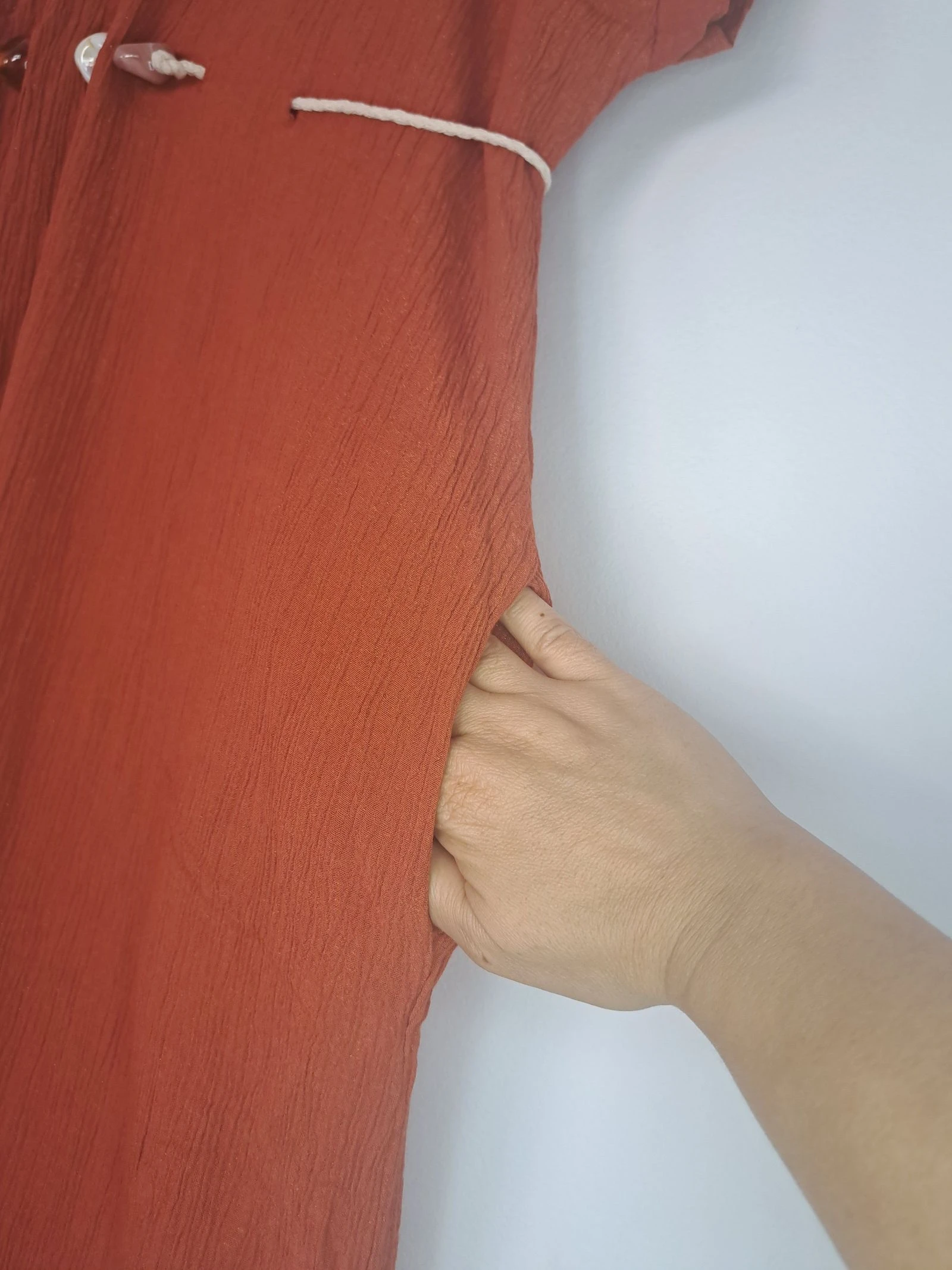 Oversized Terracotta Dress • Adjustable Belt • Pockets • One Size • Timeless Minimal Style – photo 8